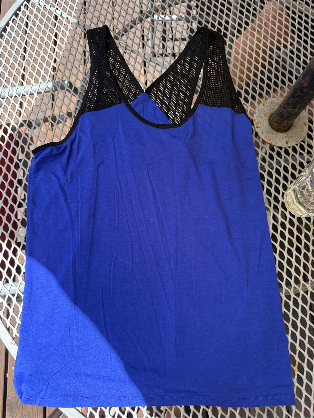 ALO Yoga Royal Blue Tank with Black Logo Tag
